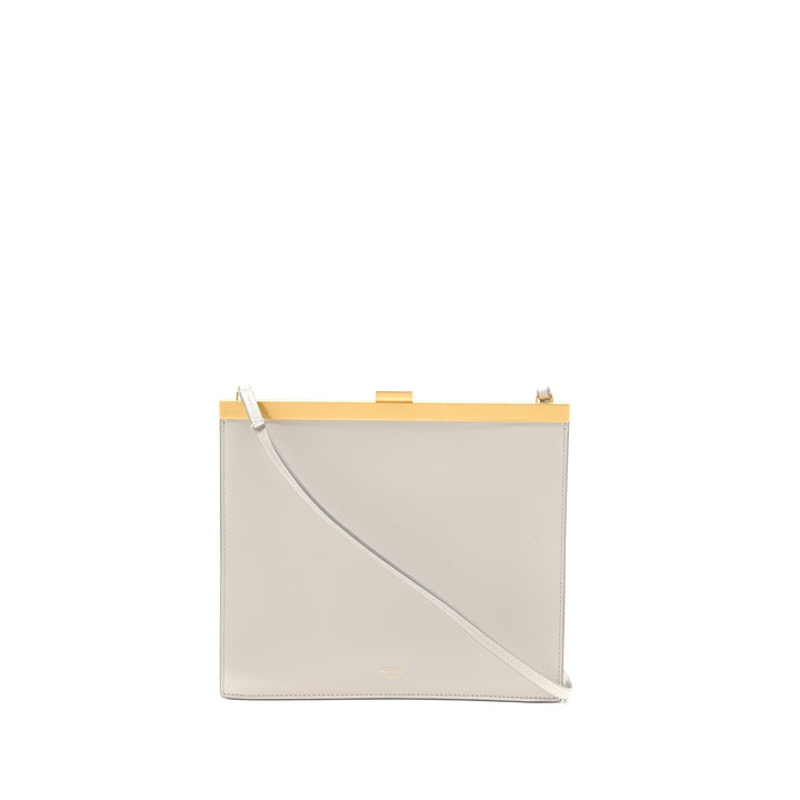 Celine Mini Clasp Shoulder Bag Light Grey Ruthenium
