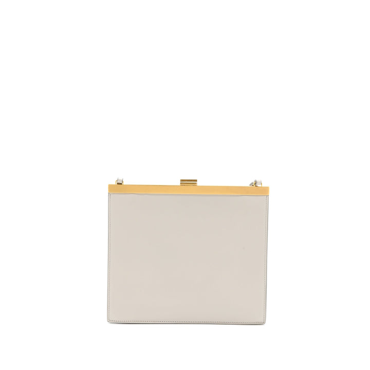 Celine Mini Clasp Shoulder Bag Light Grey Ruthenium