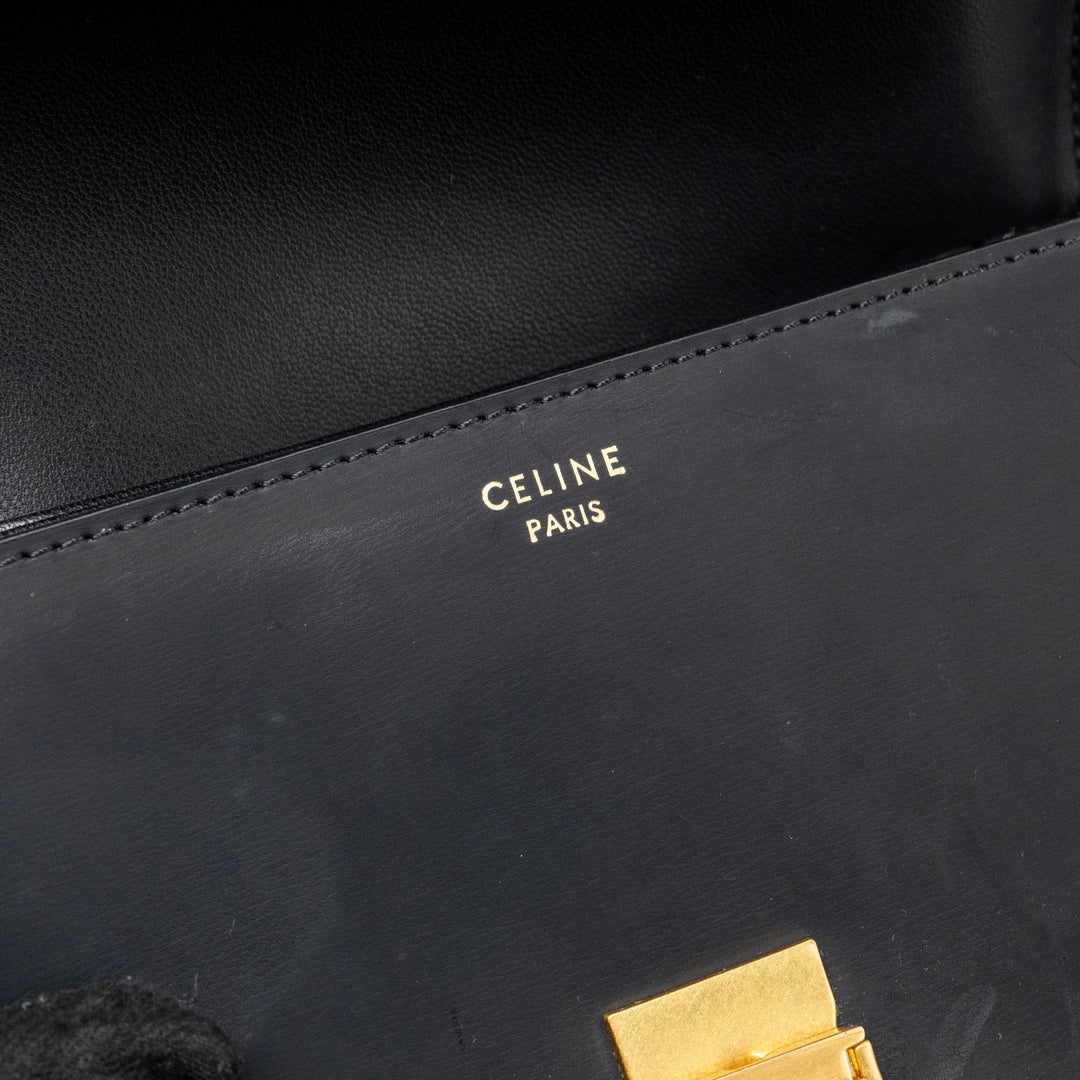 Top Quality Celine Teen Triomphe Bag Calfskin Black