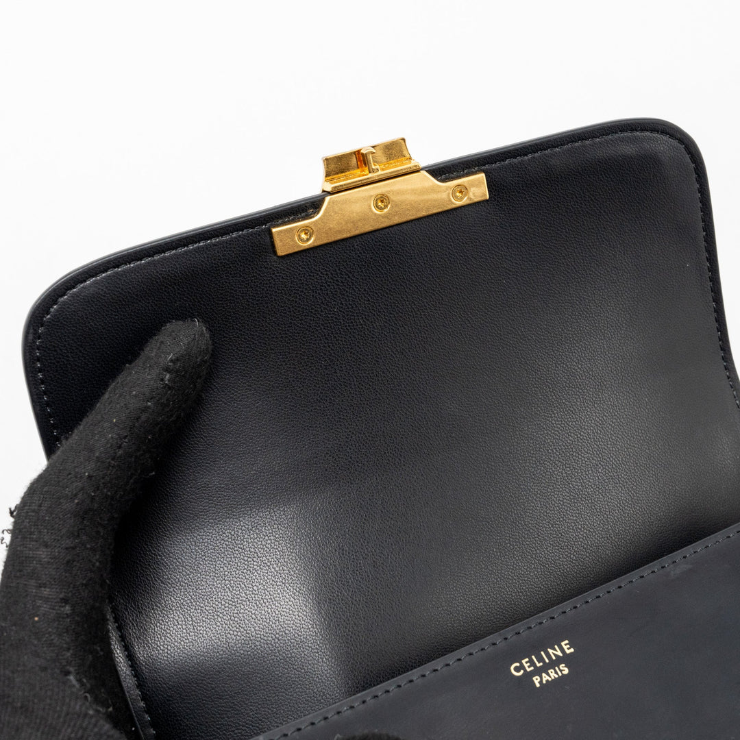 Top Quality Celine Teen Triomphe Bag Calfskin Black