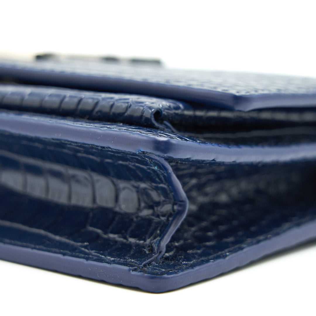 Saint Laurent Sunset Chain Wallet Navy SHW
