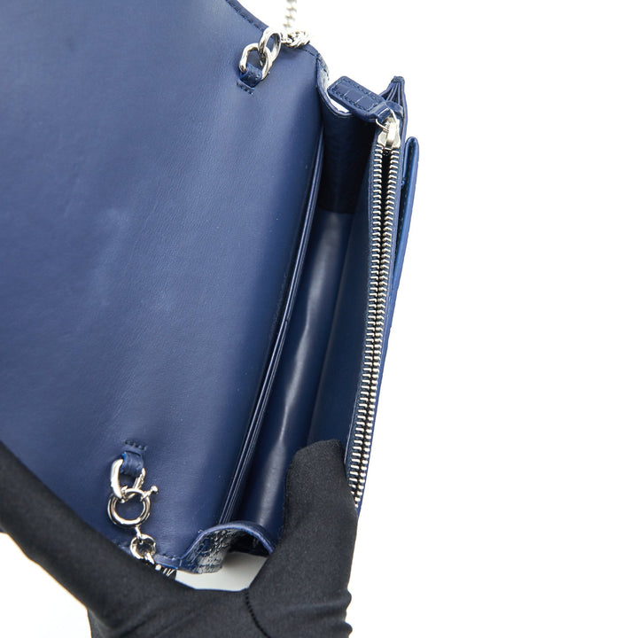 Saint Laurent Sunset Chain Wallet Navy SHW