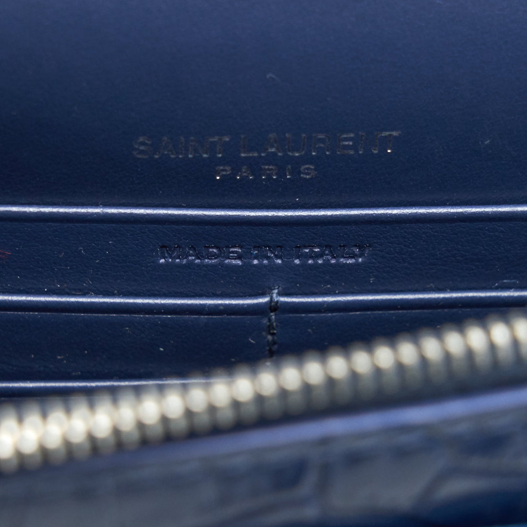 Saint Laurent Sunset Chain Wallet Navy SHW