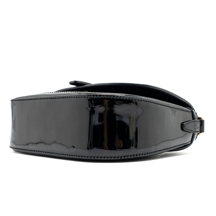 Gucci messenger crossbody bag patent black