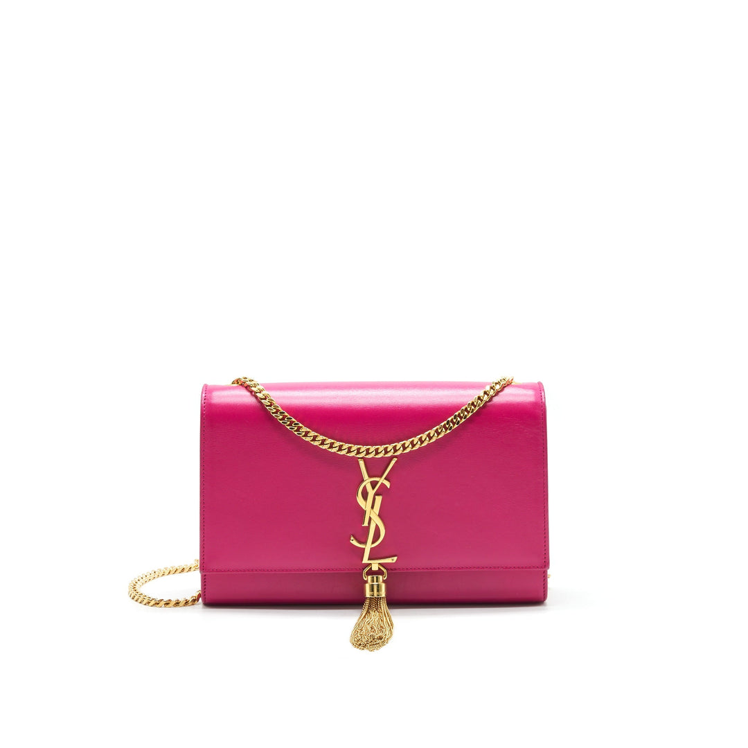 SAINT LAURENT /YSL MEDIUM KATE BAG WITH TASSEL IN HOT PINK
