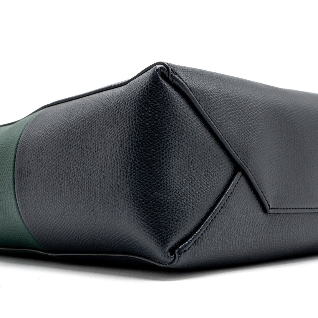 Top Quality Celine vertical cabas calfskin green / navy