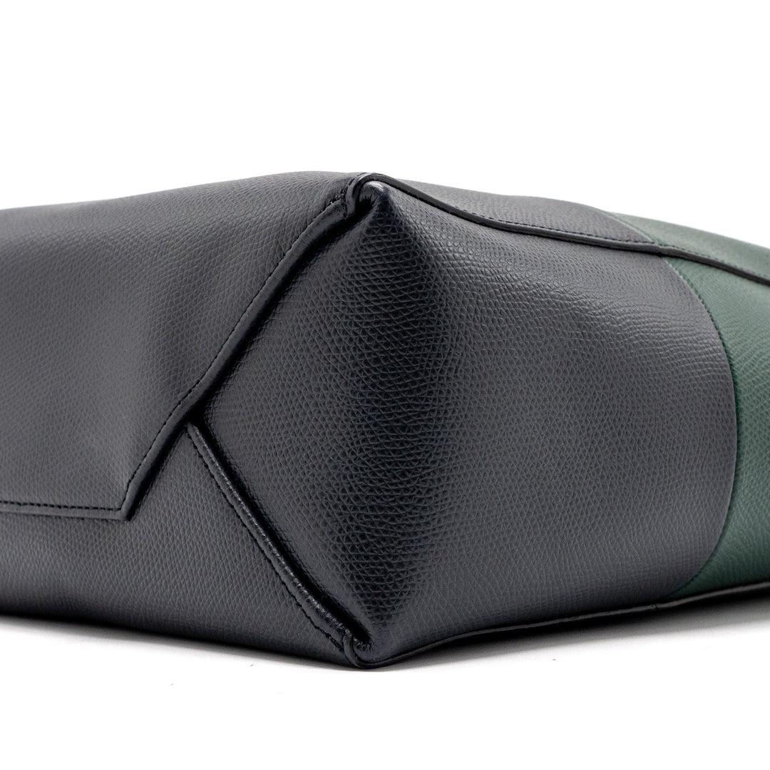 Top Quality Celine vertical cabas calfskin green / navy