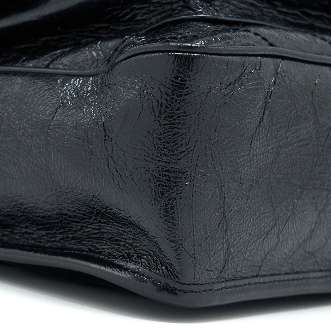 Saint Laurent Niki Aged Calfskin Black With Black And Ruthenium Hardware