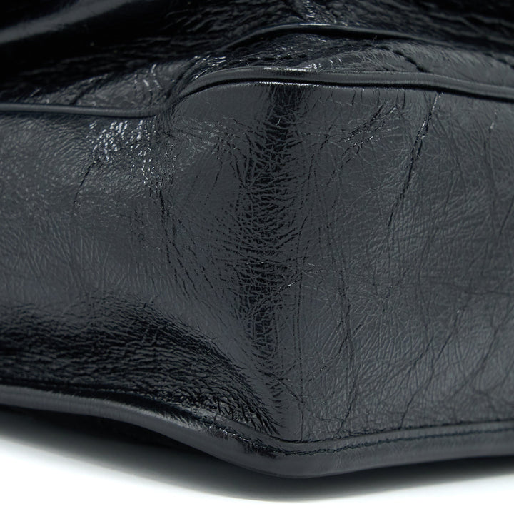 Saint Laurent Niki Aged Calfskin Black With Black And Ruthenium Hardware