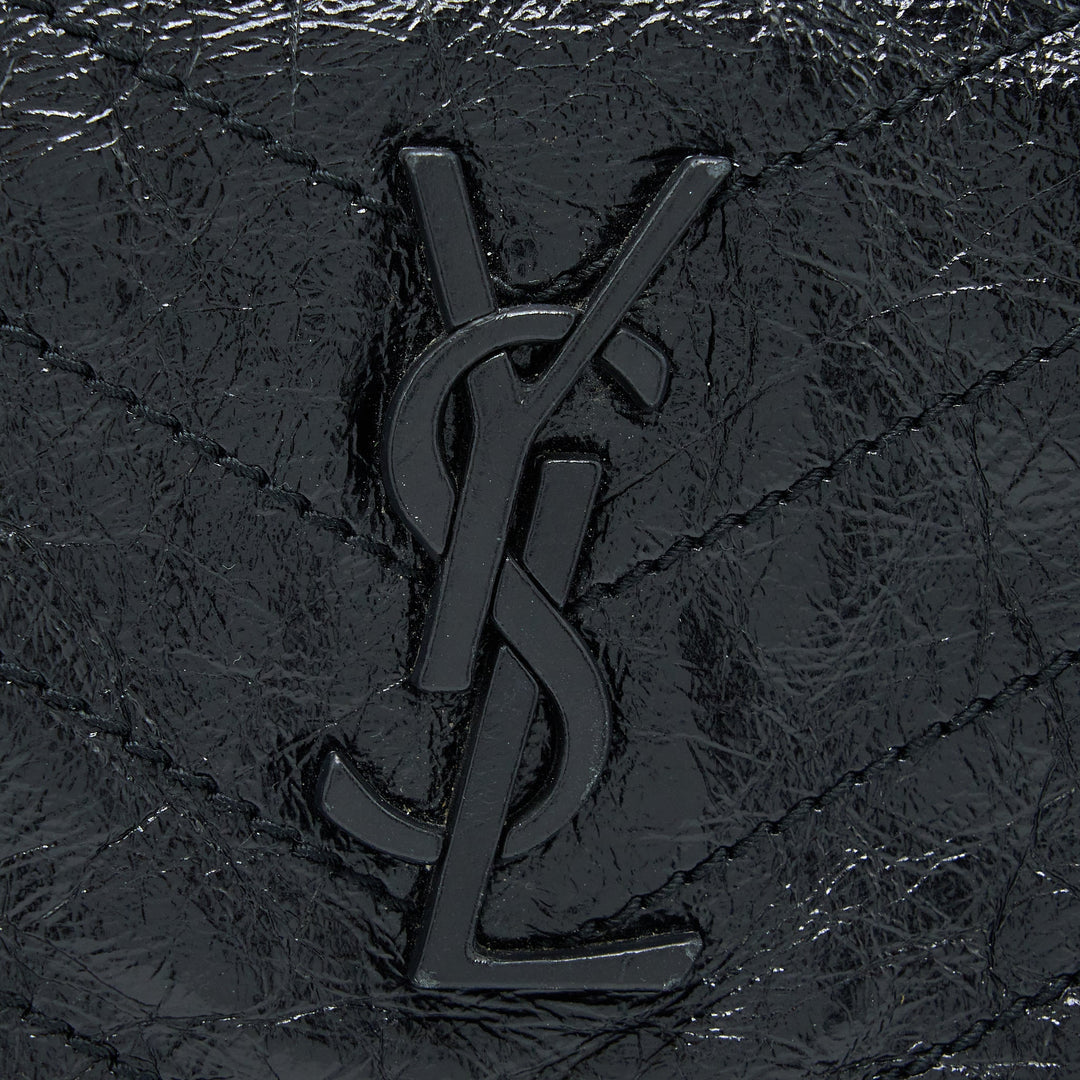 Saint Laurent Niki Aged Calfskin Black With Black And Ruthenium Hardware