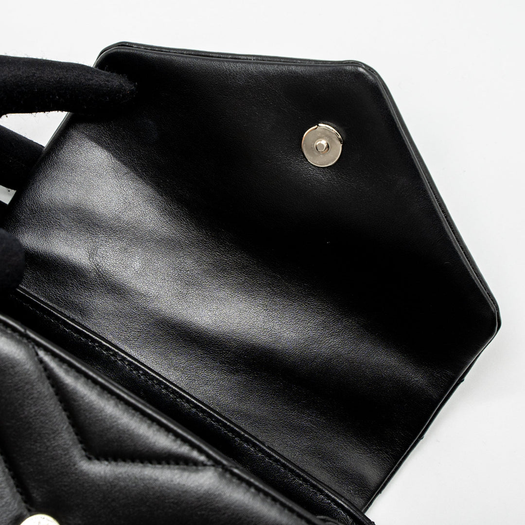 Saint Laurent LouLou Toy Strap Bag Calfskin Black SHW