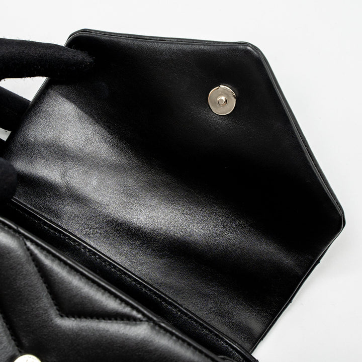 Saint Laurent LouLou Toy Strap Bag Calfskin Black SHW