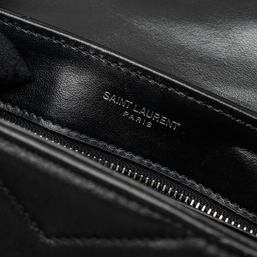 Saint Laurent LouLou Toy Strap Bag Calfskin Black SHW