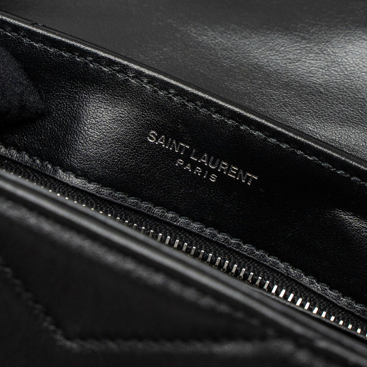 Saint Laurent LouLou Toy Strap Bag Calfskin Black SHW