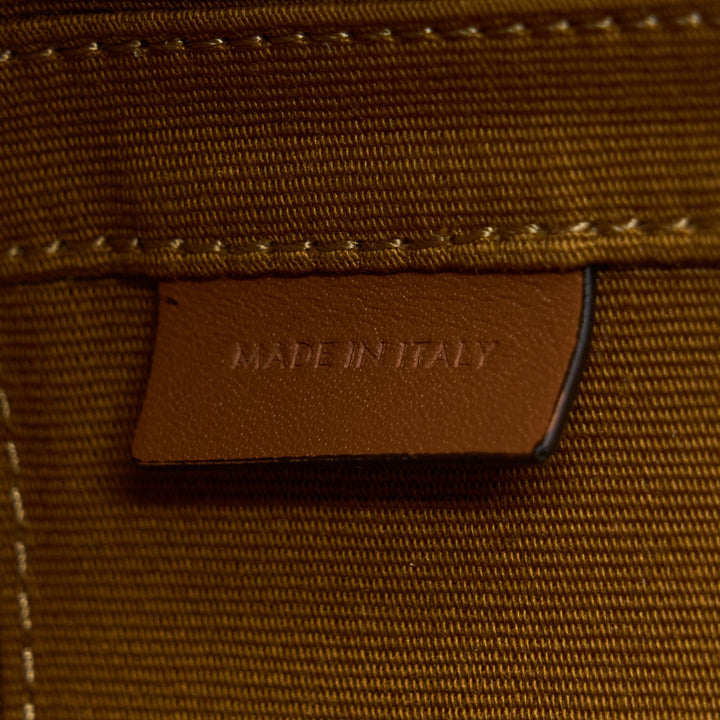 Celine Medium Tambour Bag Triomphe Canvas and Calfskin Tan