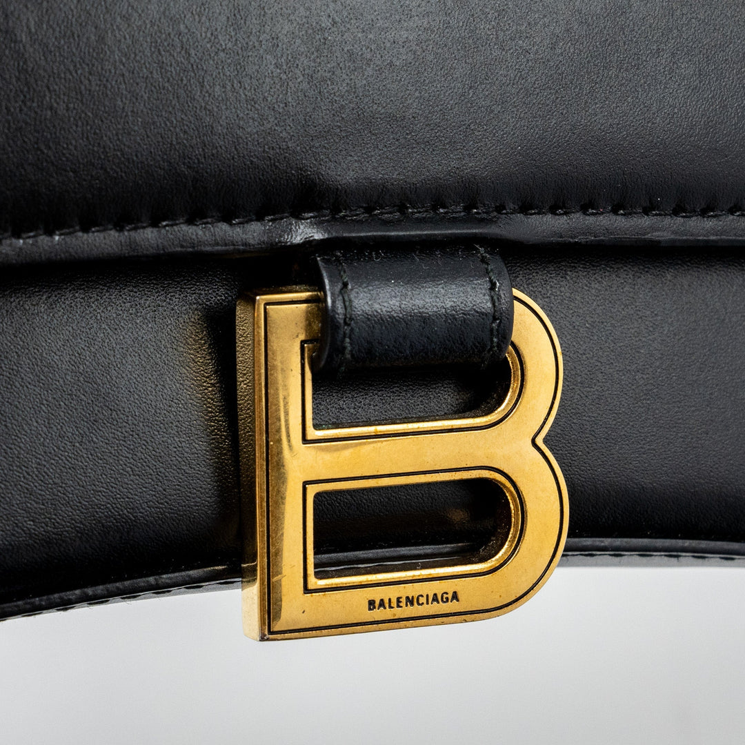 Top Quality Balenciaga Hourglass S Calfskin Black GHW