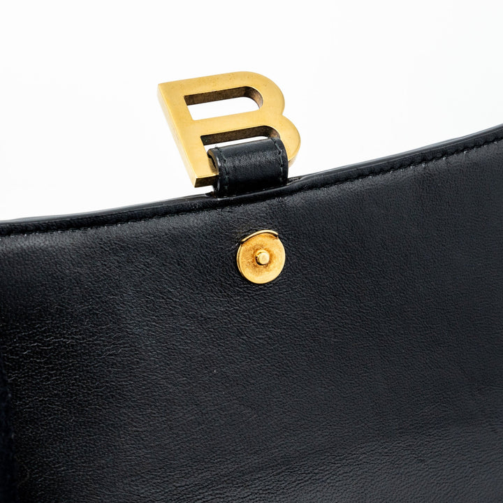 Top Quality Balenciaga Hourglass S Calfskin Black GHW