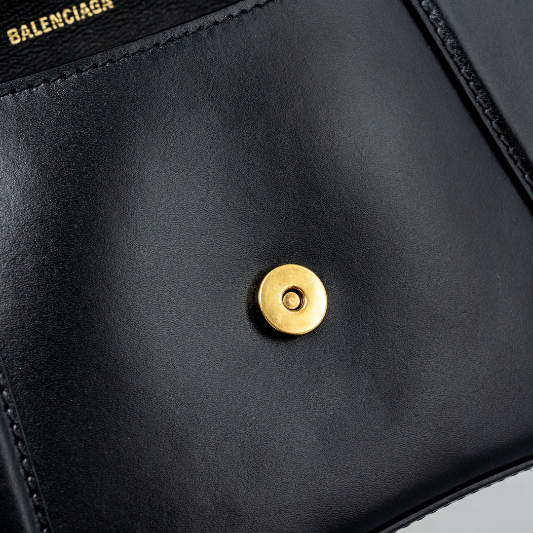 Top Quality Balenciaga Hourglass S Calfskin Black GHW