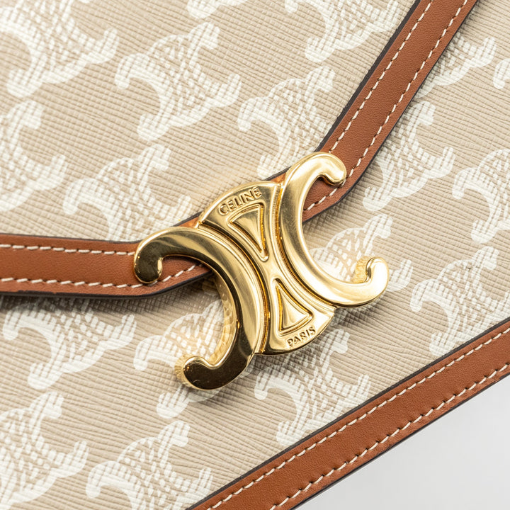 Top Quality Celine MARGO wallet on chain Triomphe canvas / calfskin Grege
