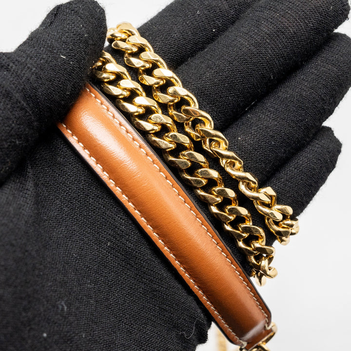 Celine MARGO wallet on chain Triomphe canvas / calfskin Grege