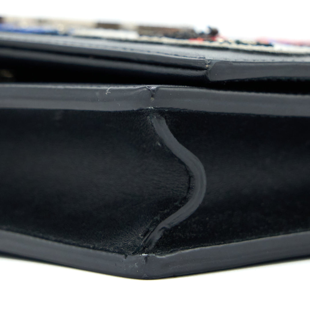 Saint Laurent/ YSL Kate Small Chain Wallet With Tassel Black/Multicolour Limited Edition GHW
