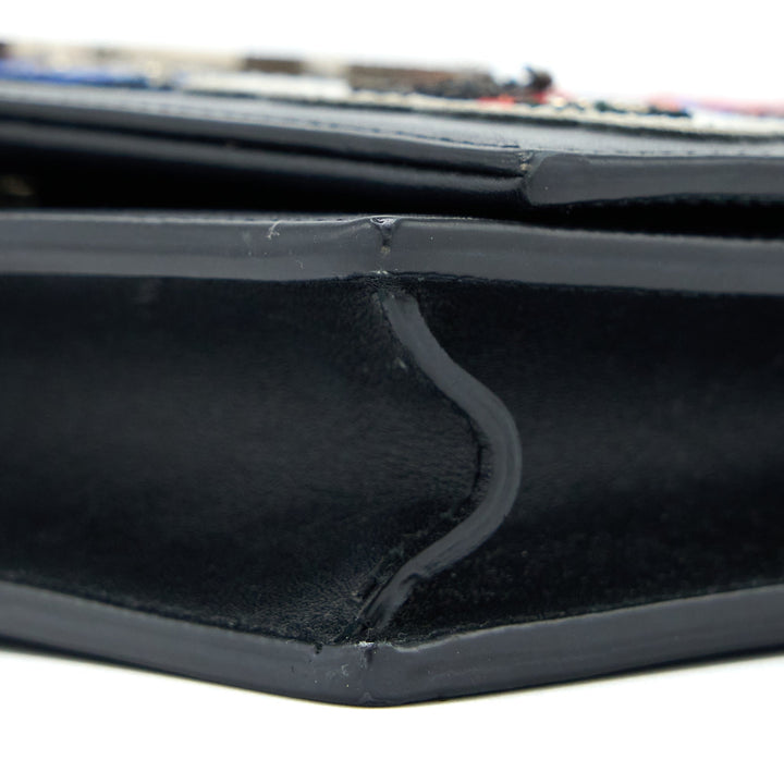 Saint Laurent/ YSL Kate Small Chain Wallet With Tassel Black/Multicolour Limited Edition GHW