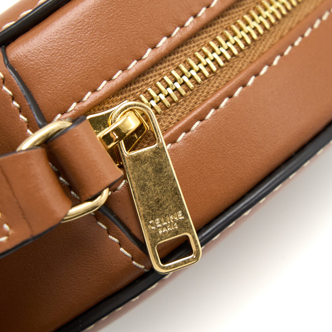 Celine Crossbody Oval Purse Cuirass Triomphe Smooth Calfskin Tan