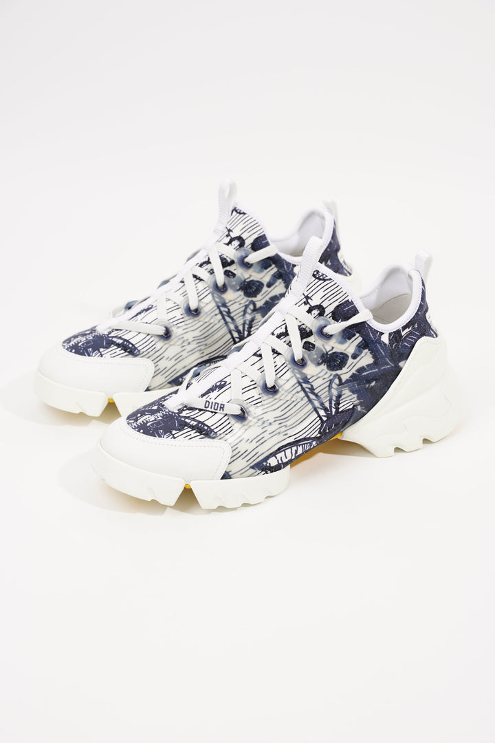 Christian Dior Womens D Connect White Blue EU 39.5 / UK 6.5