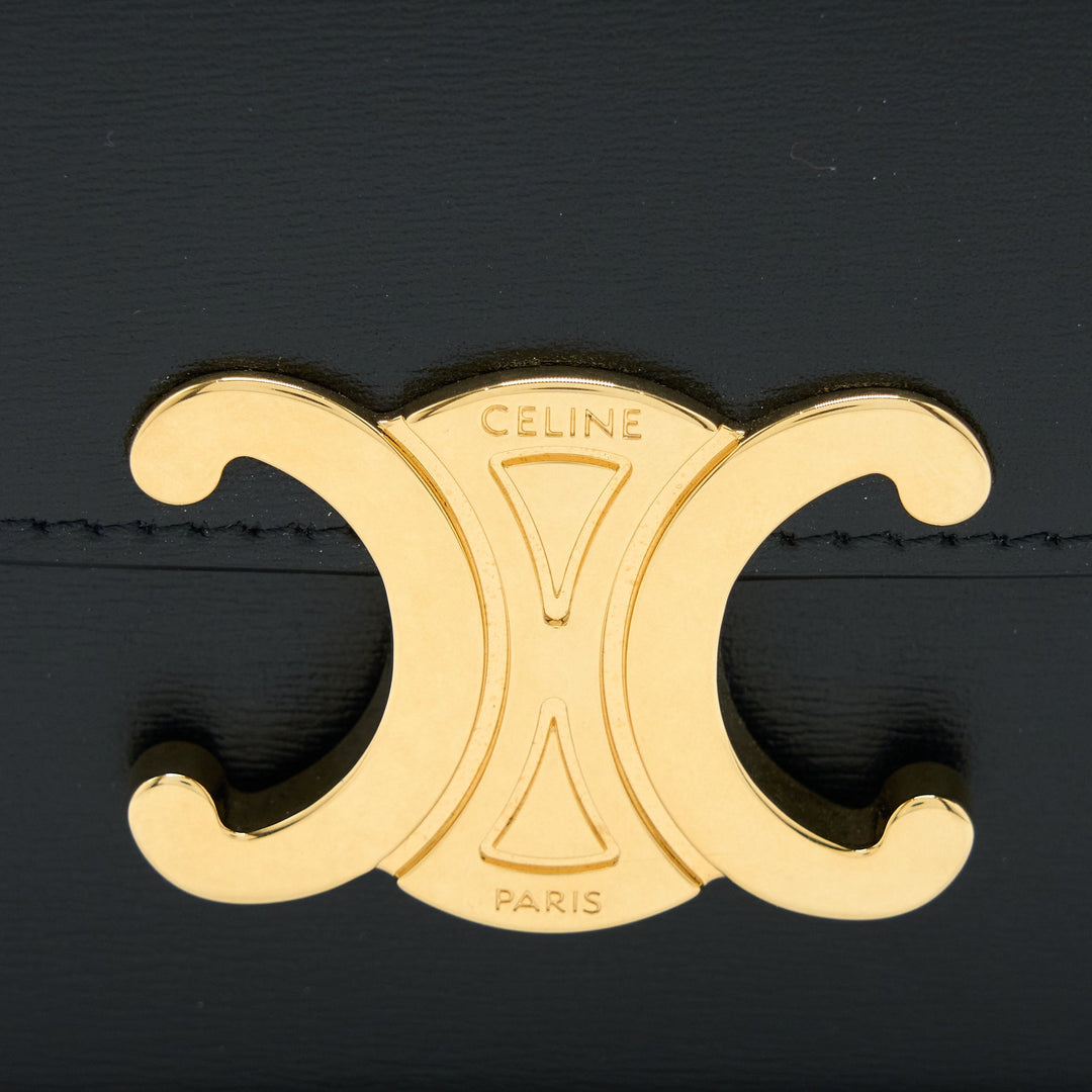 Top Quality Celine Mini Triomphe in Shiny Calfskin Black