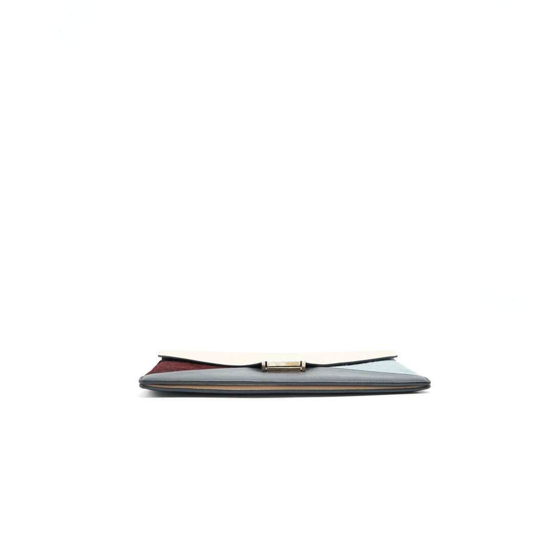 Celine Diamond Leather Clutch in Multicolor
