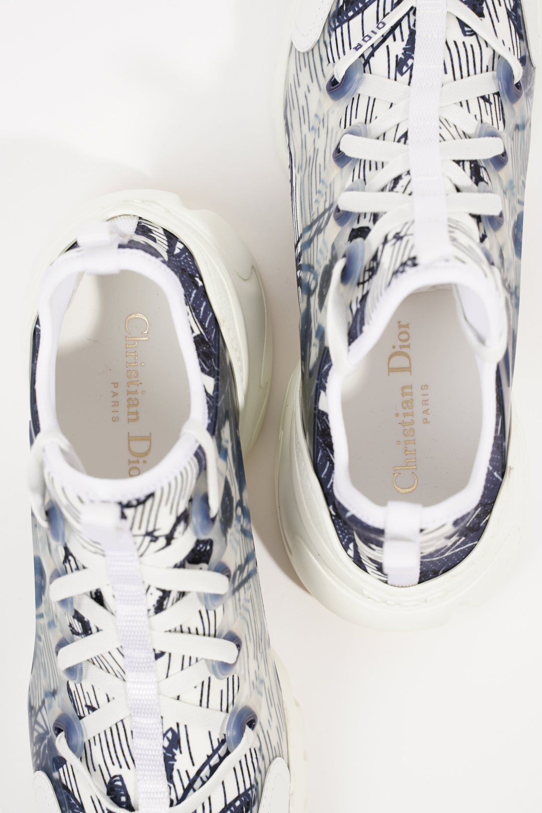 Christian Dior Womens D Connect White Blue EU 39.5 / UK 6.5