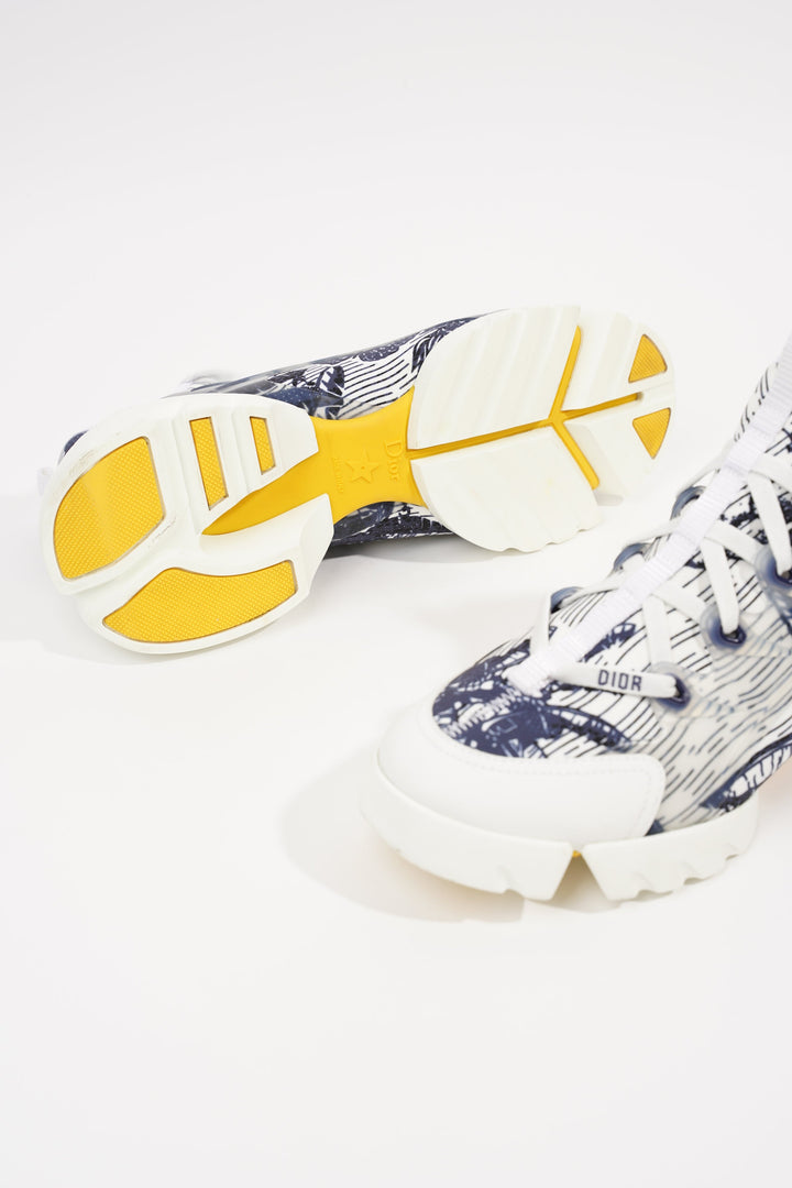 Christian Dior Womens D Connect White Blue EU 39.5 / UK 6.5