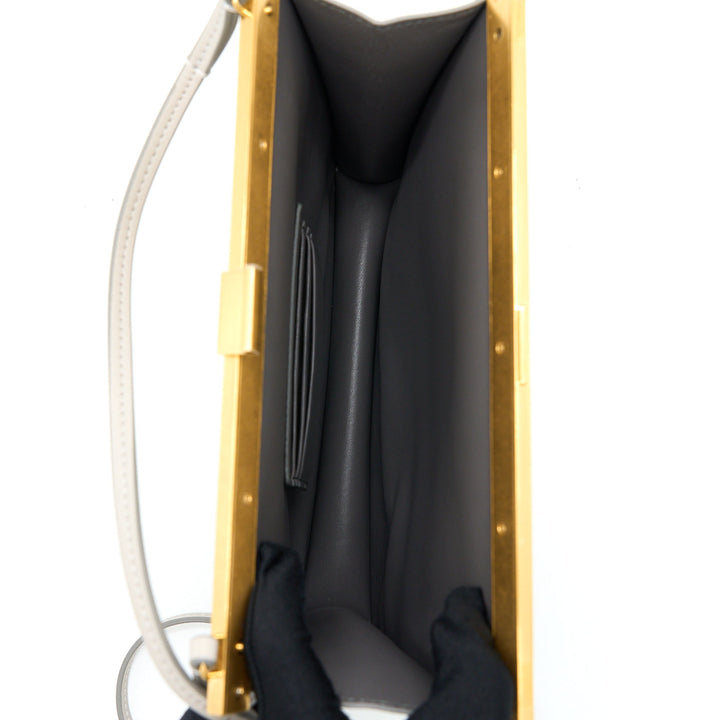 Celine Mini Clasp Shoulder Bag Light Grey Ruthenium