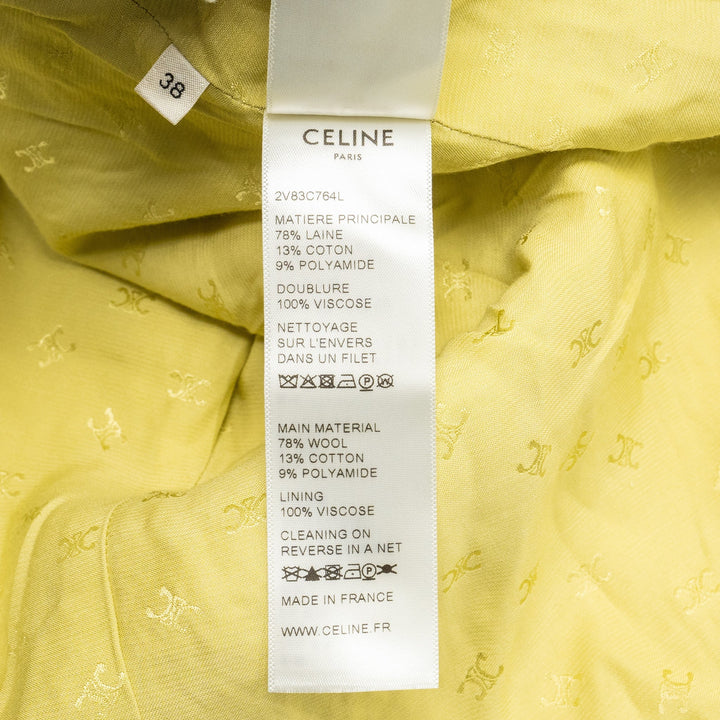 Top Quality Celine Size 38 boucle chasseur tweed jacket wool/cotton yellow