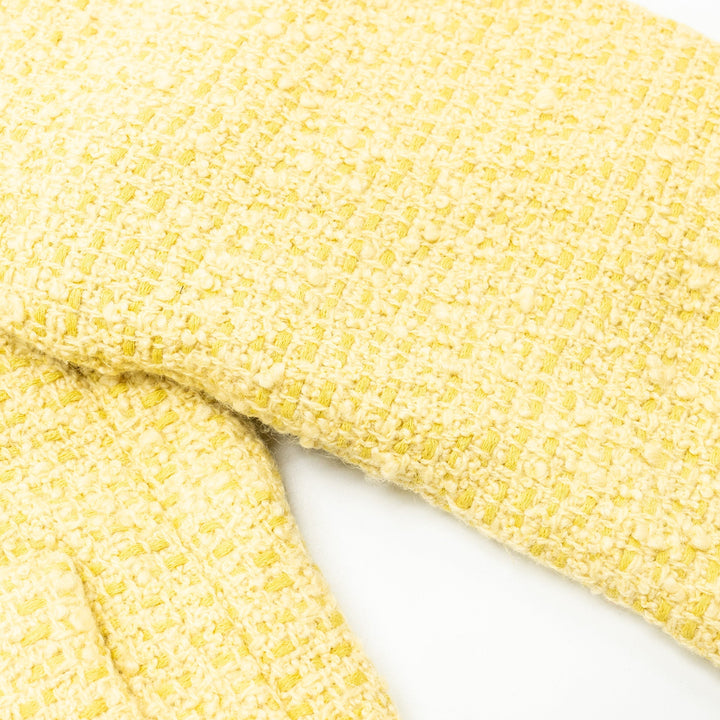 Top Quality Celine Size 38 boucle chasseur tweed jacket wool/cotton yellow