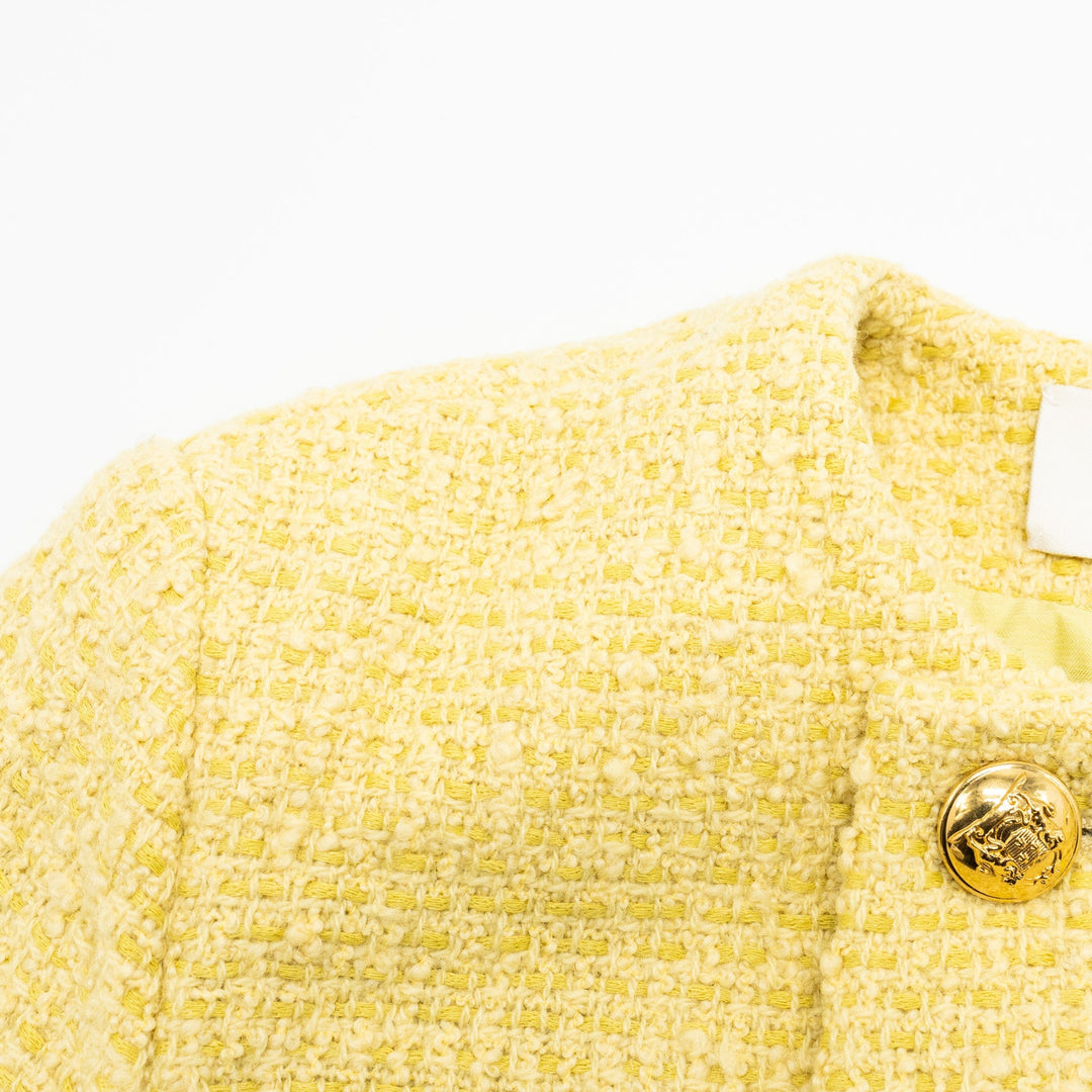 Top Quality Celine Size 38 boucle chasseur tweed jacket wool/cotton yellow