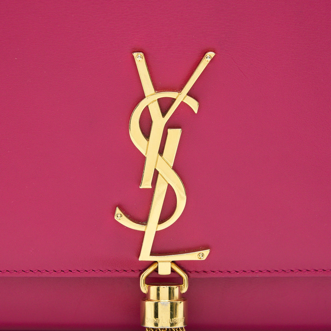 SAINT LAURENT /YSL MEDIUM KATE BAG WITH TASSEL IN HOT PINK