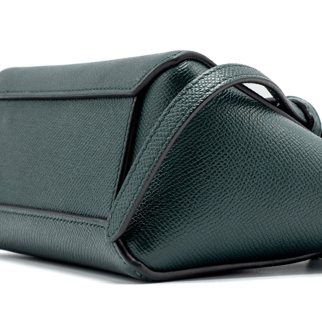 Top Quality Celine Pico Belt Bag Grained Calfskin Dark Green