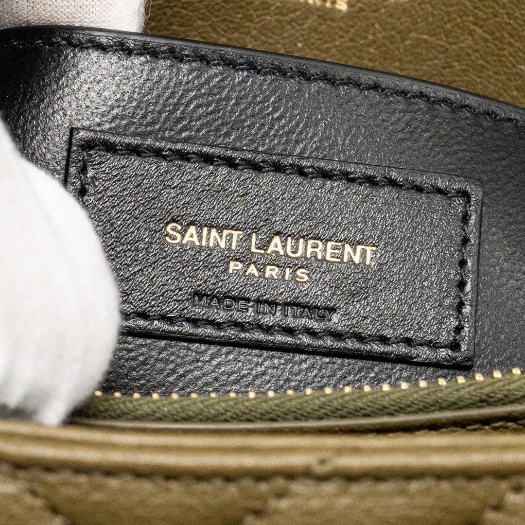 Saint Laurent/YSL Medium College Bag Quilted Lambskin Anemone Green GHW
