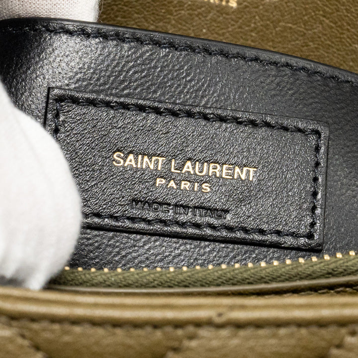 Saint Laurent/YSL Medium College Bag Quilted Lambskin Anemone Green GHW
