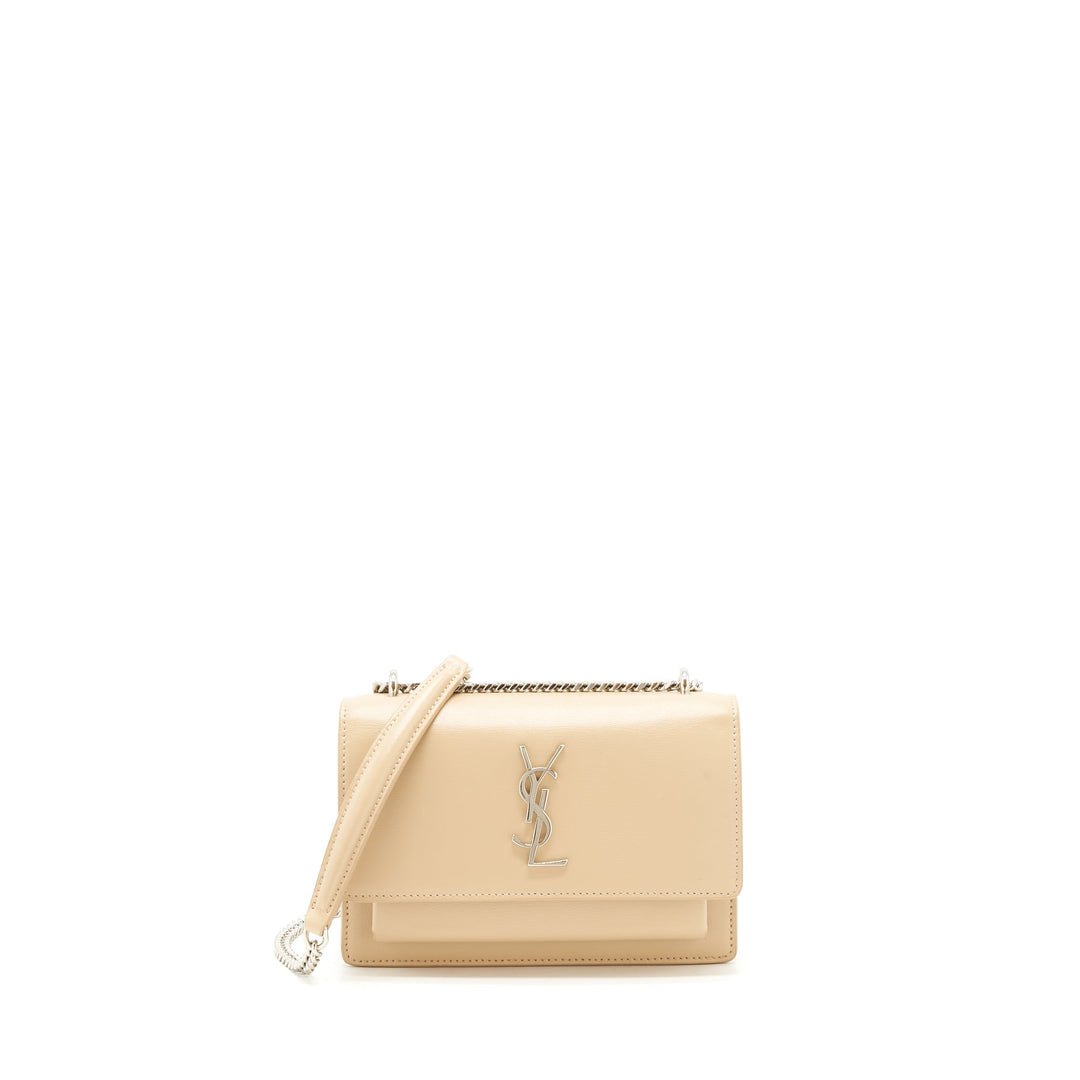 Saint Laurent Mini Sunset Calfskin beige SHW
