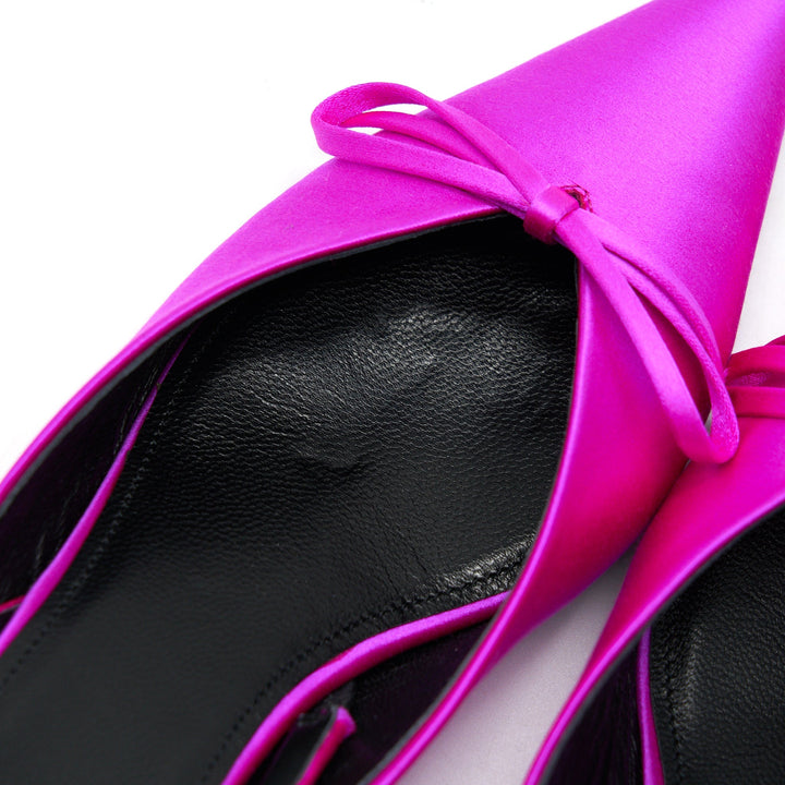 Top Quality Balenciaga Knife Bow-Embellished Satin Slingback Pumps Size36