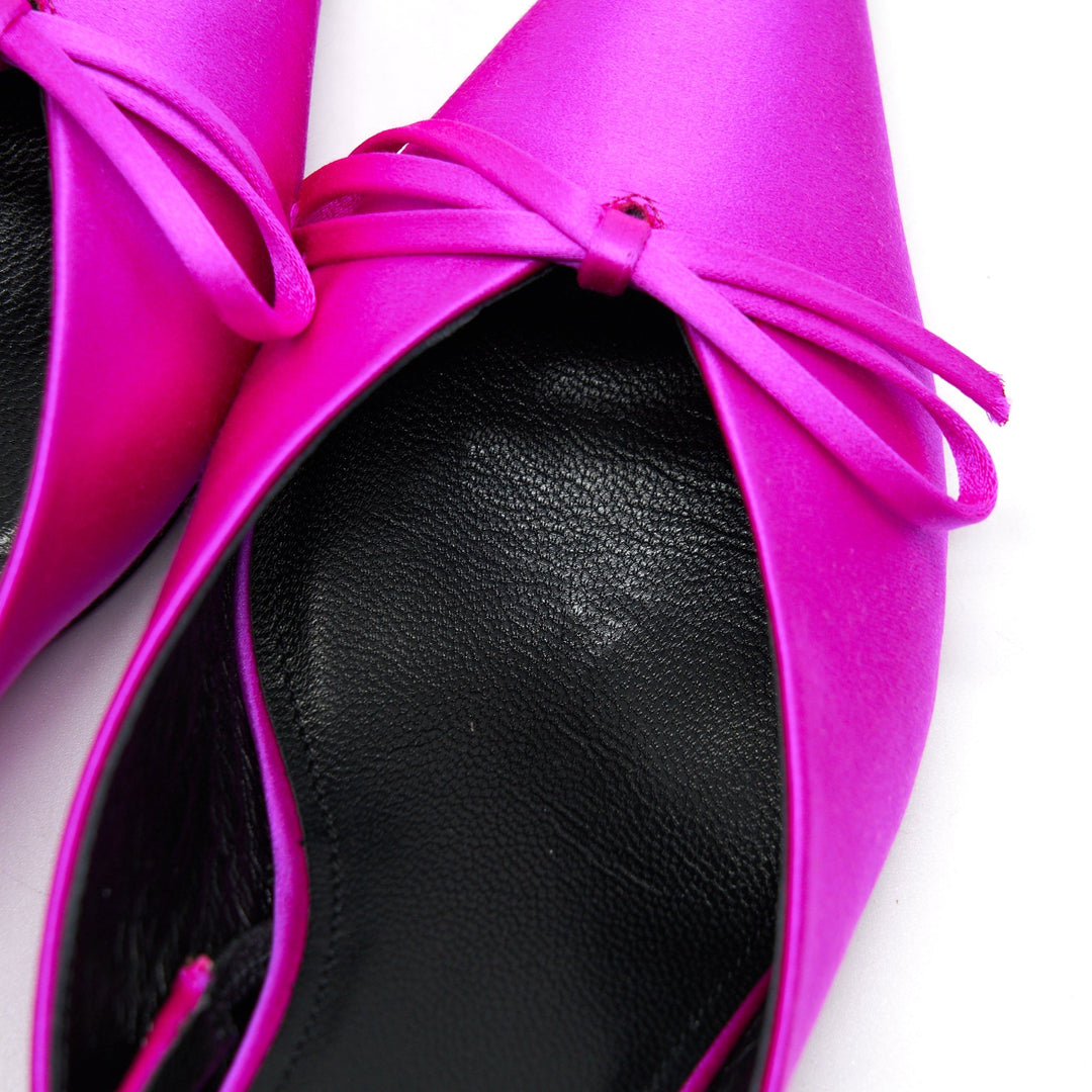 Top Quality Balenciaga Knife Bow-Embellished Satin Slingback Pumps Size36