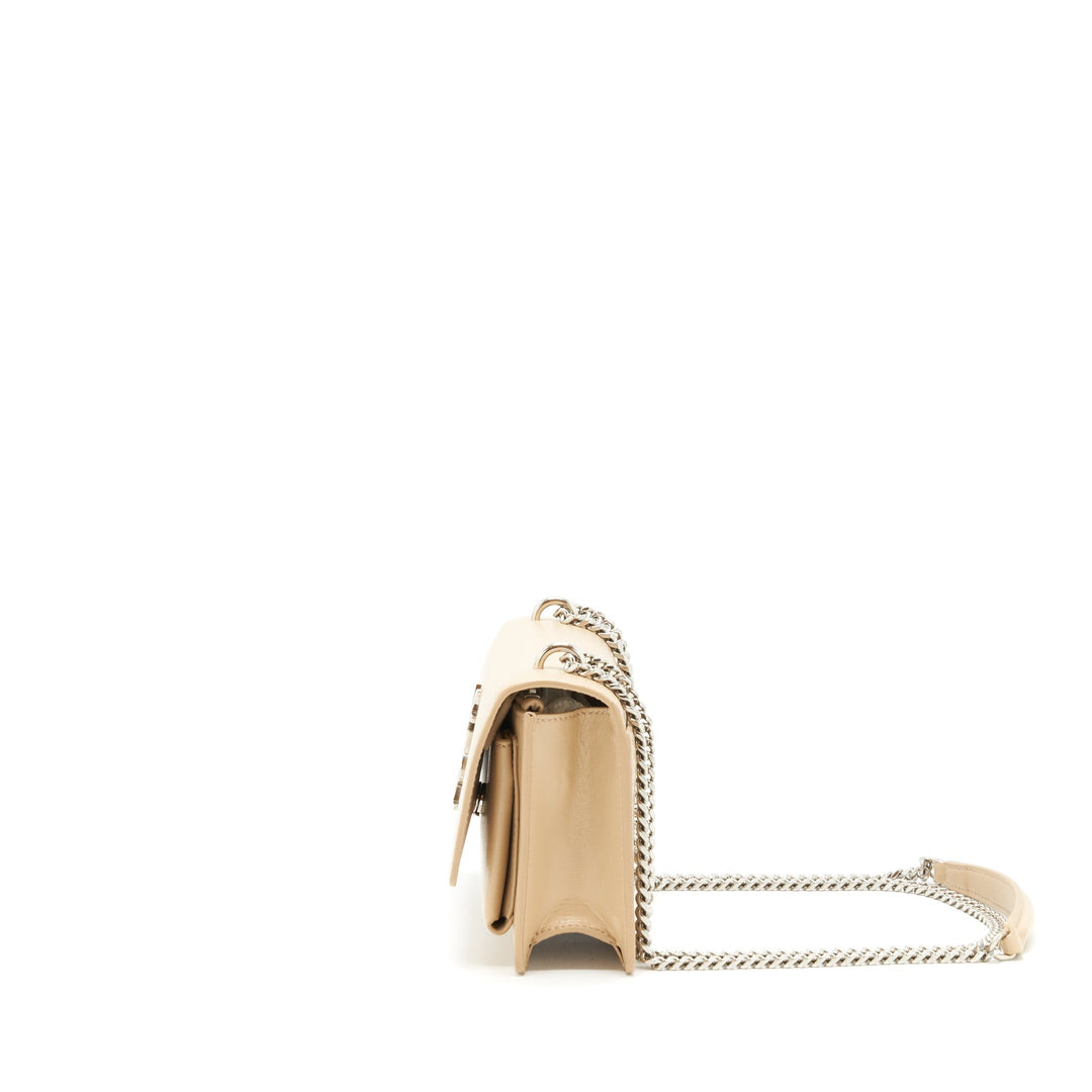 Saint Laurent Mini Sunset Calfskin beige SHW