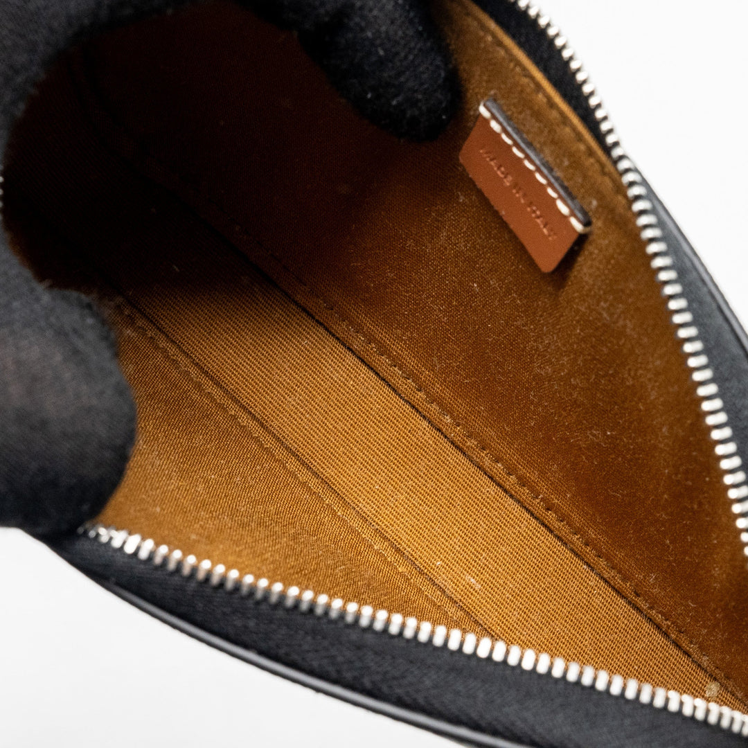 Celine Horizontal Triomphe Logo Print Pouch Coated Canvas/Leather Tan/Brown