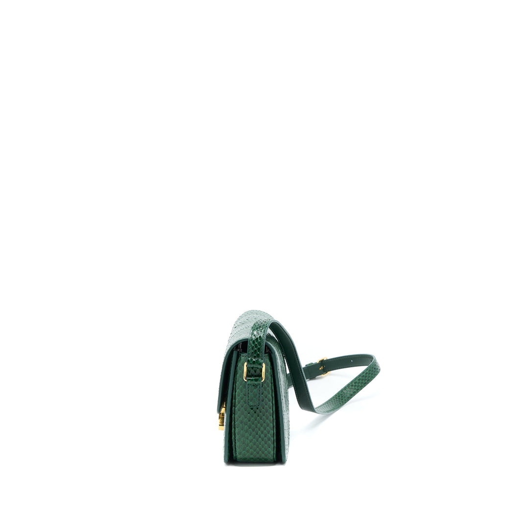 Top Quality Celine Triomphe Bag Water Snake Leather Green