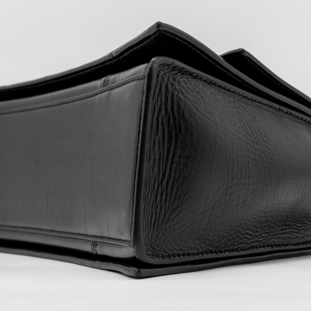 Top Quality Balenciaga Medium Crush Shoulder Bag Calfskin Leather Black SHW