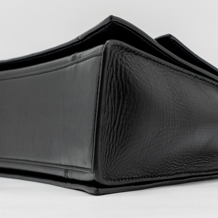 Top Quality Balenciaga Medium Crush Shoulder Bag Calfskin Leather Black SHW