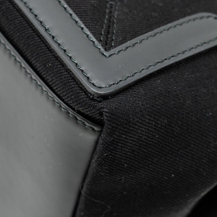 Top Quality Balenciaga Cabas Logo Tote Bag Canvas/ Calfskin Black SHW