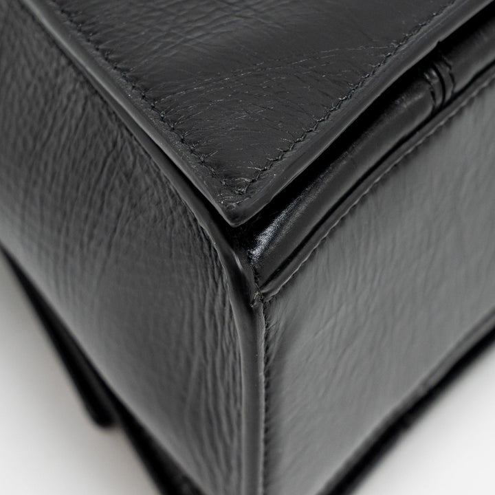 Top Quality Balenciaga Medium Crush Shoulder Bag Calfskin Leather Black SHW